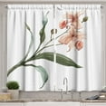 thumbnail image 1 of Ambesonne Floral Kitchen Curtains, Watercolor Blooming Flowers, 55"x30", Peach Rose Laurel Green, 1 of 3