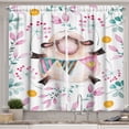 thumbnail image 1 of Ambesonne Floral Kitchen Curtains, Watercolor Cartoon Sheep, 55"x39", Multicolor, 1 of 3