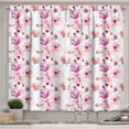 thumbnail image 1 of Ambesonne Floral Kitchen Curtains, Watercolor Spring Blooms, 55"x39", Pink Purple Coral, 1 of 3