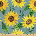thumbnail image 1 of Ambesonne Floral Nature Fabric by the Yard Upholstery, Sunflowers Watercolor, 5 Yards, Earth Yellow Forest Green, 1 of 5