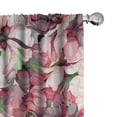thumbnail image 1 of Ambesonne Floral Nature Print Curtains, Flowers Spring, Pair of 28"x95", Pale Pink Grey Pink Green, 1 of 5