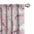 thumbnail image 1 of Ambesonne Floral Nature Print Curtains, Romantic Flower, Pair of 28"x84", Rose Pale Fuchsia and White, 1 of 5