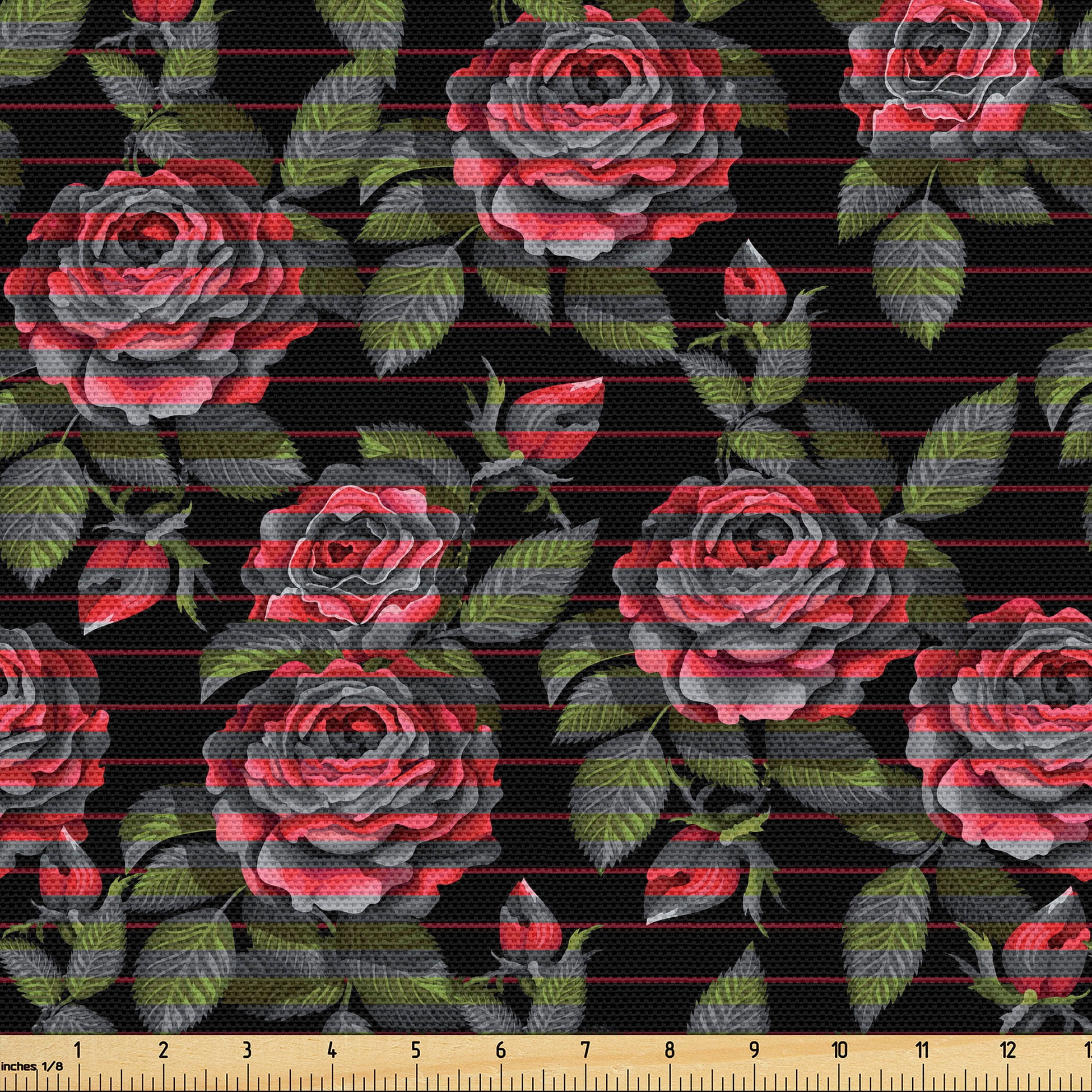 Ambesonne Floral Nature Print Rose Fabric by the Yard Upholstery, Roses ...