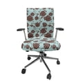 thumbnail image 1 of Ambesonne Floral Office Chair Cover Stretchable High Back, Flower Ornaments Retro, Pale Blue Brown, 1 of 1