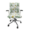 thumbnail image 1 of Ambesonne Floral Office Chair Cover Stretchable High Back, Modern Narcissus Blossoms, Yellow Green and Pearl, 1 of 1