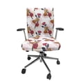 thumbnail image 1 of Ambesonne Floral Office Chair Cover Stretchable High Back, Striped Lavatera Flowers, Dark Pink Orange, 1 of 6