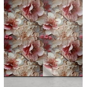 Ambesonne Floral Peel & Stick Wallpaper for Home, Exotic Soft Colors Lillies, 13"x36", Dark Coral and Blush