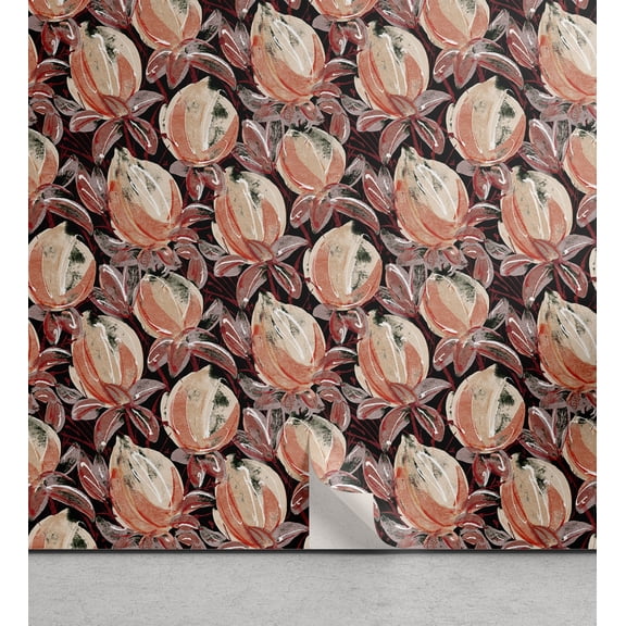 Ambesonne Floral Peel & Stick Wallpaper for Home, Flower Leaf Spring Jungle, 13"x36", Warm Taupe and Dark Green