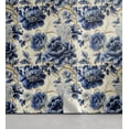 thumbnail image 1 of Ambesonne Floral Peel & Stick Wallpaper for Home, Vintage Cold Colored Peonies, 13"x36", Royal Blue Camel and Beige, 1 of 5