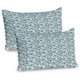 thumbnail image 1 of Ambesonne Floral Pillow Sham 2 Pack, Blooming Tropical Flowers, 30"x20", Seafoam Charcoal Grey, 1 of 3