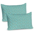 thumbnail image 1 of Ambesonne Floral Pillow Sham 2 Pack, Botanical Design Elements, 30"x20", Turquoise Peach, 1 of 3