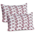 thumbnail image 1 of Ambesonne Floral Pillow Sham 2 Pack, Botany Themed Pink Poppy, 36"x20", Dried Rose Army Green, 1 of 3