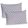 thumbnail image 1 of Ambesonne Floral Pillow Sham 2 Pack, Hand Drawn Flowers and Dots, 30"x20", Pale Mauve Charcoal Grey, 1 of 3