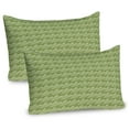 thumbnail image 1 of Ambesonne Floral Pillow Sham 2 Pack, Leaf Design in Stencil Style, 26"x20", Green and Pale Green, 1 of 3