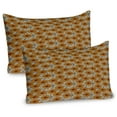 thumbnail image 1 of Ambesonne Floral Pillow Sham 2 Pack, Retro Sunflowers Arrangement, 26"x20", Amber Grey Yellow, 1 of 3