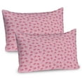 thumbnail image 1 of Ambesonne Floral Pillow Sham 2 Pack, Romantic Roses Leaves Sketch, 26"x20", Pastel Pink and Rose, 1 of 3