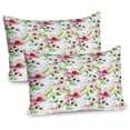 thumbnail image 1 of Ambesonne Floral Pillow Sham 2 Pack, Spring Flowers Pastel, 30"x20", Pink Purple Green, 1 of 3