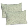 thumbnail image 1 of Ambesonne Floral Pillow Sham 2 Pack, Tulip Garden and Leaves Art, 36"x20", Purple Green and Cream, 1 of 3