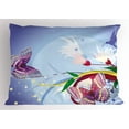thumbnail image 1 of Ambesonne Floral Pillow Sham, Fantasy Colorful, 26" X 20", Multicolor, 1 of 2