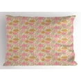 thumbnail image 1 of Ambesonne Floral Pillow Sham, Geometric Lines Curves, 26" X 20", Multicolor, 1 of 2