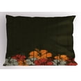thumbnail image 1 of Ambesonne Floral Pillow Sham, Hawaiian Romantic, 36" X 20", Amber Red Army Green, 1 of 2