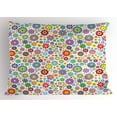 thumbnail image 1 of Ambesonne Floral Pillow Sham, Hippie Cheerful, 26" X 20", Multicolor, 1 of 2