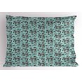 thumbnail image 1 of Ambesonne Floral Pillow Sham, Nature Birds, 26" X 20", Pale Blue Brown, 1 of 2