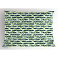 thumbnail image 1 of Ambesonne Floral Pillow Sham, Nature Bloom Silhouette, 36" X 20", Apple Green Navy Blue, 1 of 2