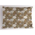 thumbnail image 1 of Ambesonne Floral Pillow Sham, Ornament Flower Colorful, 26" X 20", Sepia Amber Grey, 1 of 2