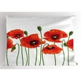thumbnail image 1 of Ambesonne Floral Pillow Sham, Pastoral Flowers Botany, 26" X 20", Red and Green, 1 of 2