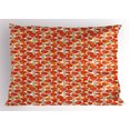 thumbnail image 1 of Ambesonne Floral Pillow Sham, Poppies Retro Spring, 36" X 20", Orange and Ivory, 1 of 2