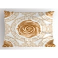 thumbnail image 1 of Ambesonne Floral Pillow Sham, Rose Florets, 26" X 20", Sand Brown White, 1 of 2
