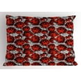 thumbnail image 1 of Ambesonne Floral Pillow Sham, Roses Vintage Valentines, 26" X 20", Red Grey Black, 1 of 2