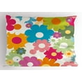 thumbnail image 1 of Ambesonne Floral Pillow Sham, Sixties Inspiration, 26" X 20", Multicolor, 1 of 2