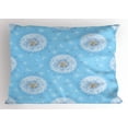 thumbnail image 1 of Ambesonne Floral Pillow Sham, Spring Romantic Design, 36" X 20", Sky Blue White, 1 of 2