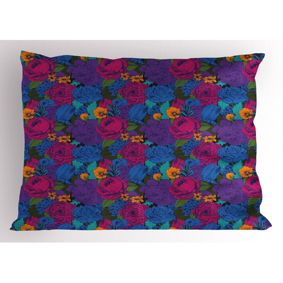 Ambesonne Floral Pillow Sham, Vintage Bouquet Art, 36" X 20", Multicolor