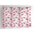 thumbnail image 1 of Ambesonne Floral Pillow Sham, Watercolor Spring Blooms, 36" X 20", Pink Purple Coral, 1 of 2