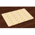 thumbnail image 1 of Ambesonne Floral Place Mats Set of 4, Abstract Summer Pattern, Standard Size, Vermilion Yellow White, 1 of 4