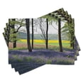 thumbnail image 1 of Ambesonne Floral Place Mats Set of 4, Bluebells Forest Rural, Standard Size, Purple Yellow Green, 1 of 6