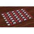thumbnail image 1 of Ambesonne Floral Place Mats Set of 4, Garden Plants Botanic Art, Standard Size, Vermilion White Black, 1 of 4