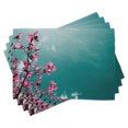 thumbnail image 1 of Ambesonne Floral Place Mats Set of 4, Sunny Sky Exotic Summer, Standard Size, Teal Hot Pink, 1 of 4