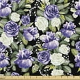 thumbnail image 1 of Ambesonne Floral Print Fabric by the Yard, Romantic Vintage Bloom, 10 Yards, Blue Violet Reseda Green, 1 of 1