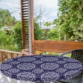 thumbnail image 1 of Ambesonne Floral Print Fitted Round Tablecloth, Wildflowers Scroll, 40"- 44" Diameter, Indigo and White, 1 of 5