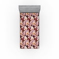 thumbnail image 1 of Ambesonne Floral Print Fitted Sheet, Blooming Soft Flowers, Twin Size, Ruby Burnt Orange, 1 of 5