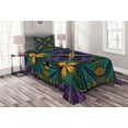 thumbnail image 1 of Ambesonne Floral Quilted Bedspread Set 2 Pcs, Antique Window Style, Twin Size, Green Purple, 1 of 6