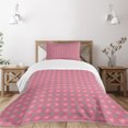 thumbnail image 1 of Ambesonne Floral Quilted Bedspread Set 2 Pcs, Big Small Flower Motifs, Twin Size, Pink Teal White, 1 of 5