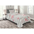 thumbnail image 1 of Ambesonne Floral Quilted Bedspread Set 2 Pcs, Birds on Cherry Tree, Twin Size, Pale Grey Pink, 1 of 3