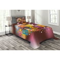 thumbnail image 1 of Ambesonne Floral Quilted Bedspread Set 2 Pcs, Birthday Message Fun, Twin Size, Multicolor, 1 of 3
