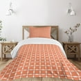 thumbnail image 1 of Ambesonne Floral Quilted Bedspread Set 2 Pcs, Modern Flower Petal Tile, Twin Size, Orange White, 1 of 5