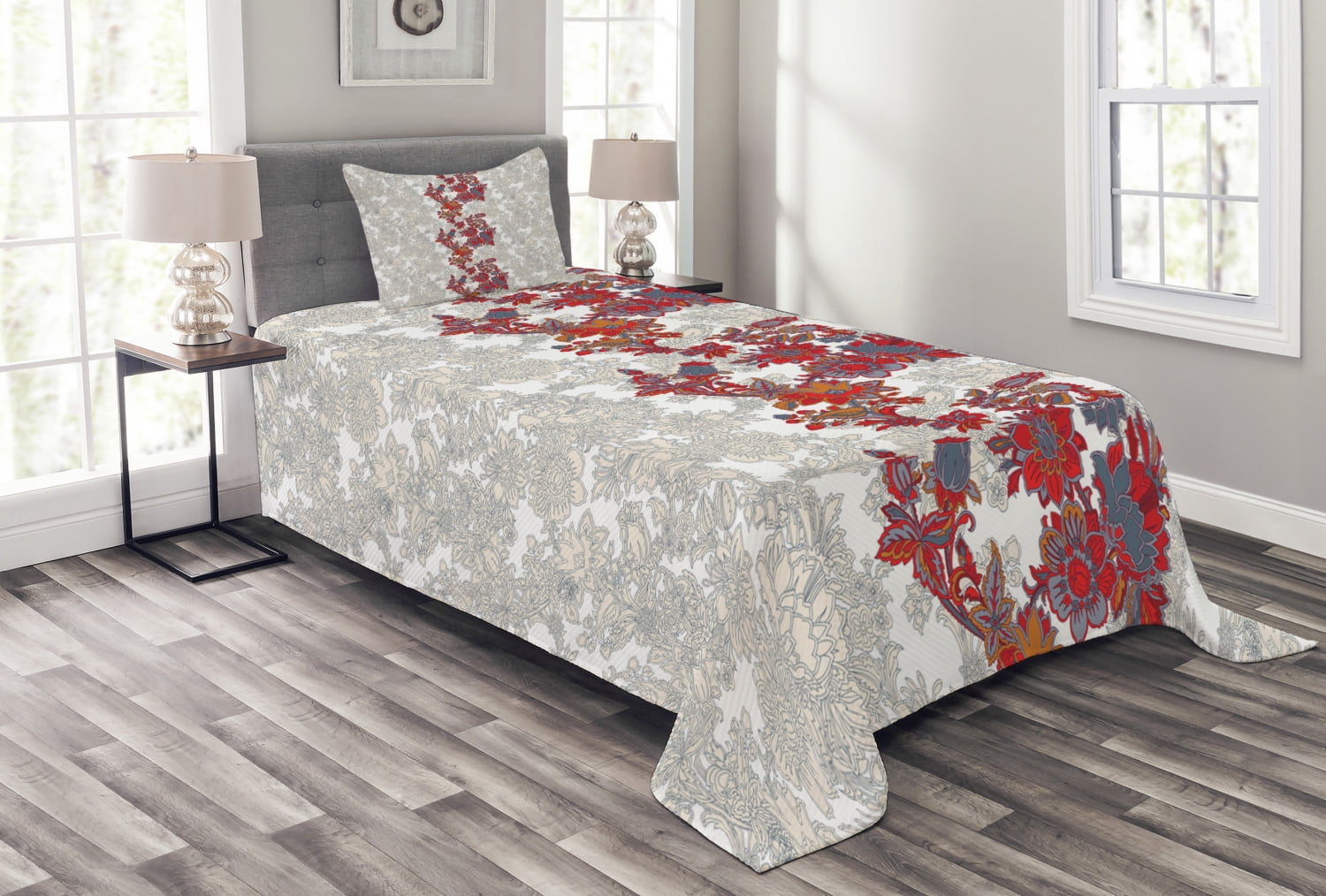 Twin Black Quilted Kids Unisex Bedspread Set